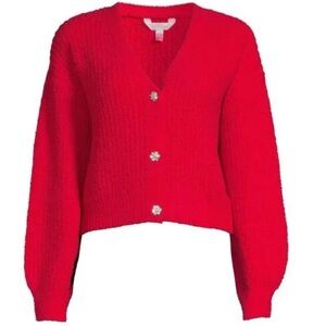 No Boundaries Ribbed Jeweled Cardigan Women Size S 3/5  NEW